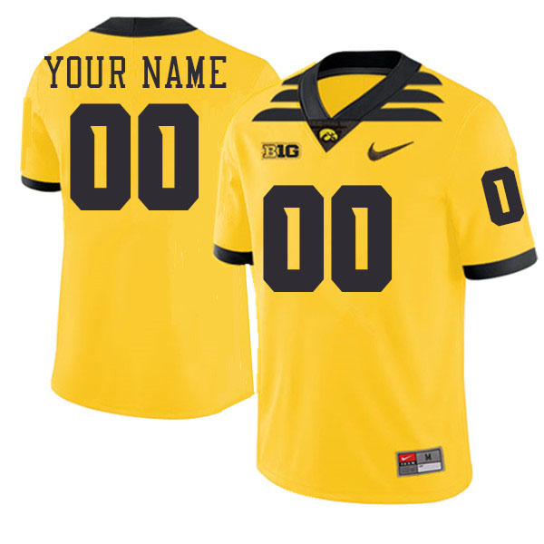 Custom Iowa Hawkeyes Player's Name and Number Football Jersey-Throwback